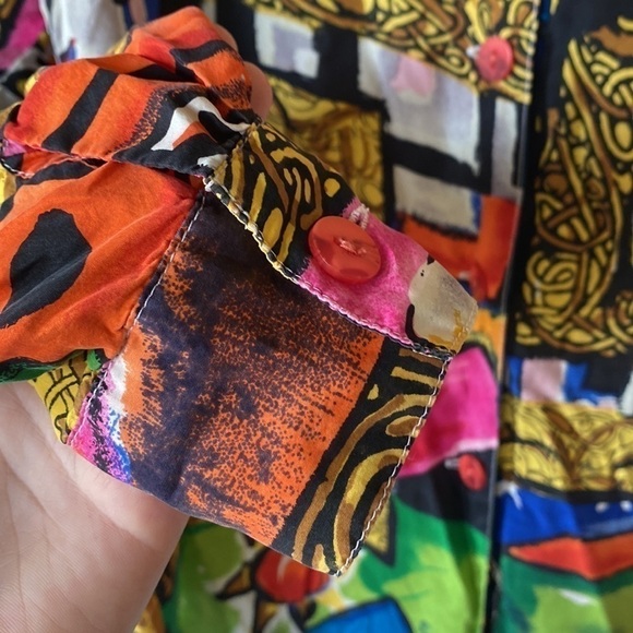 VINTAGE Fashion Network 100% silk blouse - Picture 5 of 11